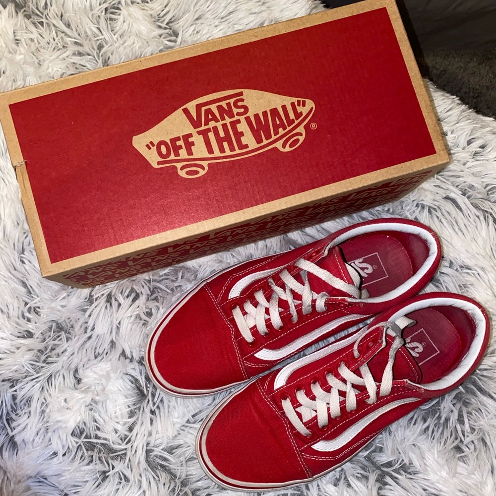 Red old skool Vans